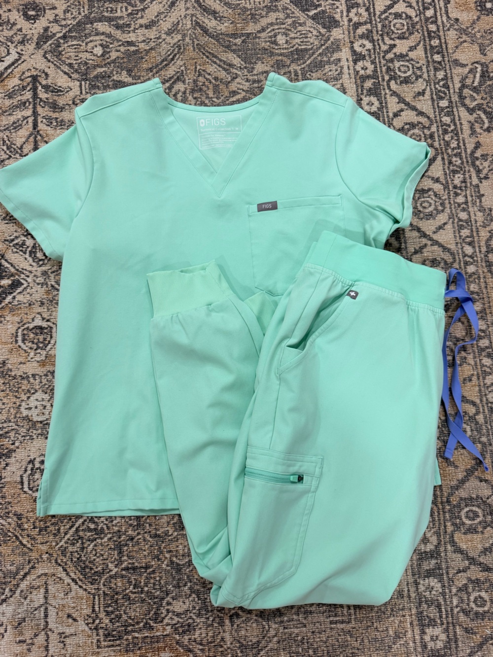 Figs seaglass Scrub Set. Catarina and Zamora (?) joggers.
